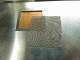 アルミ板にステンレスメッシュを溶接写真