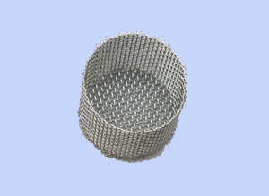The finished view of a stainless steel mesh basket.